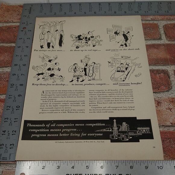Oil Industry - Competition = Progress = Better Living - 1950 Retro Vtg PRINT AD - Picture 3 of 10